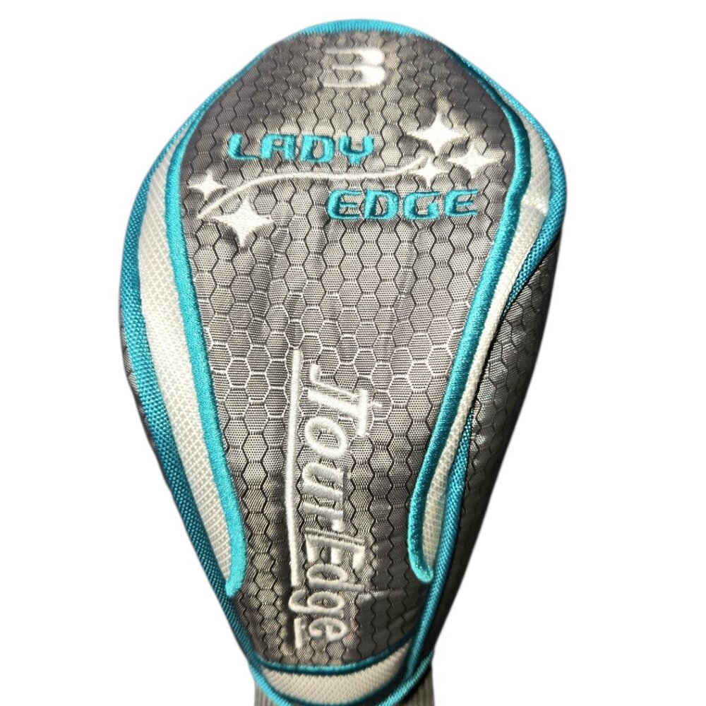 Tour Edge Lady Edge Fairway 3-Wood Headcover Head Cover Gray Blue White